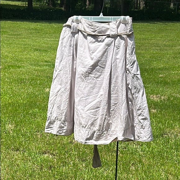 ANA A New Approach Light Tan Midi Skirt with Belt Tie Accent Women's Size 16 GUC - Picture 8 of 10